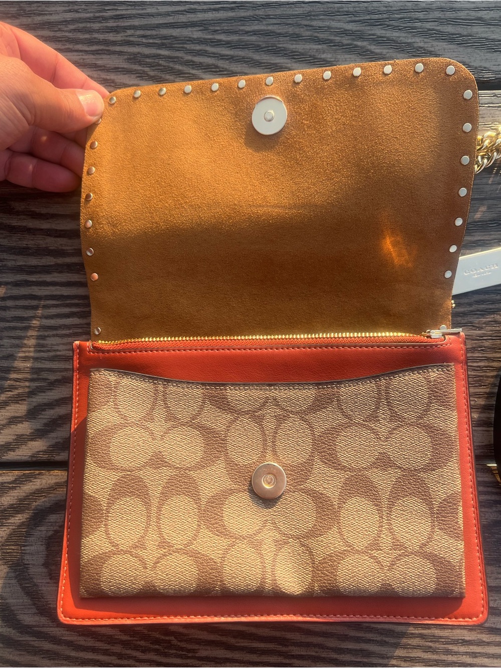 COACH KLARE CROSSBODY IN SIGNATURE SNAKE EMBOSSED WITH RIVETS 90400 - Picture 6 of 14